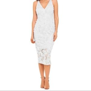 New! Xscape V Neck Rosette Sheath Dress